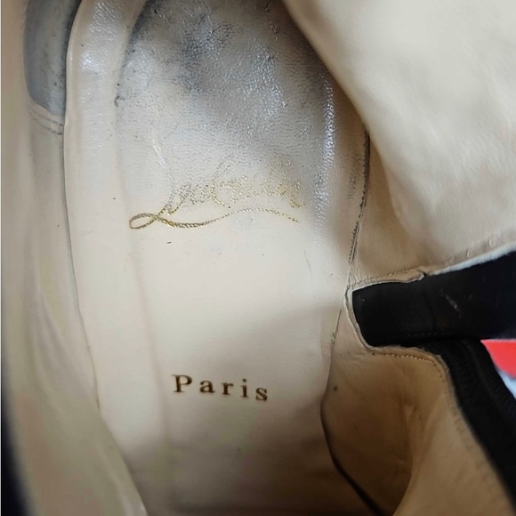 Christian Louboutin Black Spike Stud Embellishment Mid Heel Ankle Boot - Picture 9 of 12